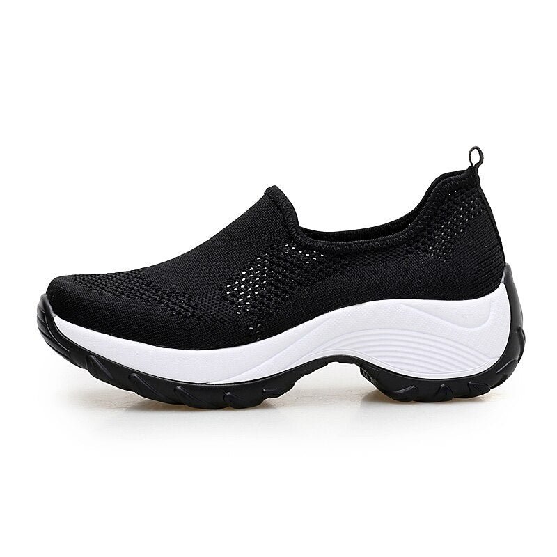 Sock Sneakers For Women Slip On Loafers Platform Casual Basketball Trainers Ladies Breathable Mesh Walking Dancing Swing Shoes