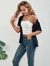 Women's Chic Spring & Summer Cardigan - Elegant Short Sleeve, Lightweight Open Front Knit - Versatile Sweater for Casual or Dressy Occasions