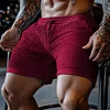 Men's Oversized Stretch Waffle Athletic Fitness Shorts Casual Comfort Everyday Basic Shorts by Inlyline