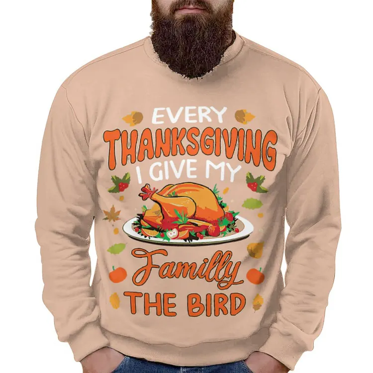 Personalized Design Thanksgiving Men's Full Print Pullover Hoodie Full Print