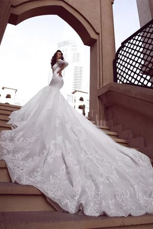 UK Off-Shoulder Mermaid Beaded Lace Beach Wedding Dress – White Ivory, Sizes 6-18