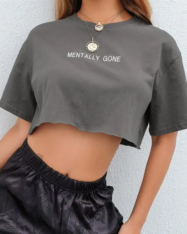 New Simple Wild Letter Embroidery Loose Short Sleeve T-shirt