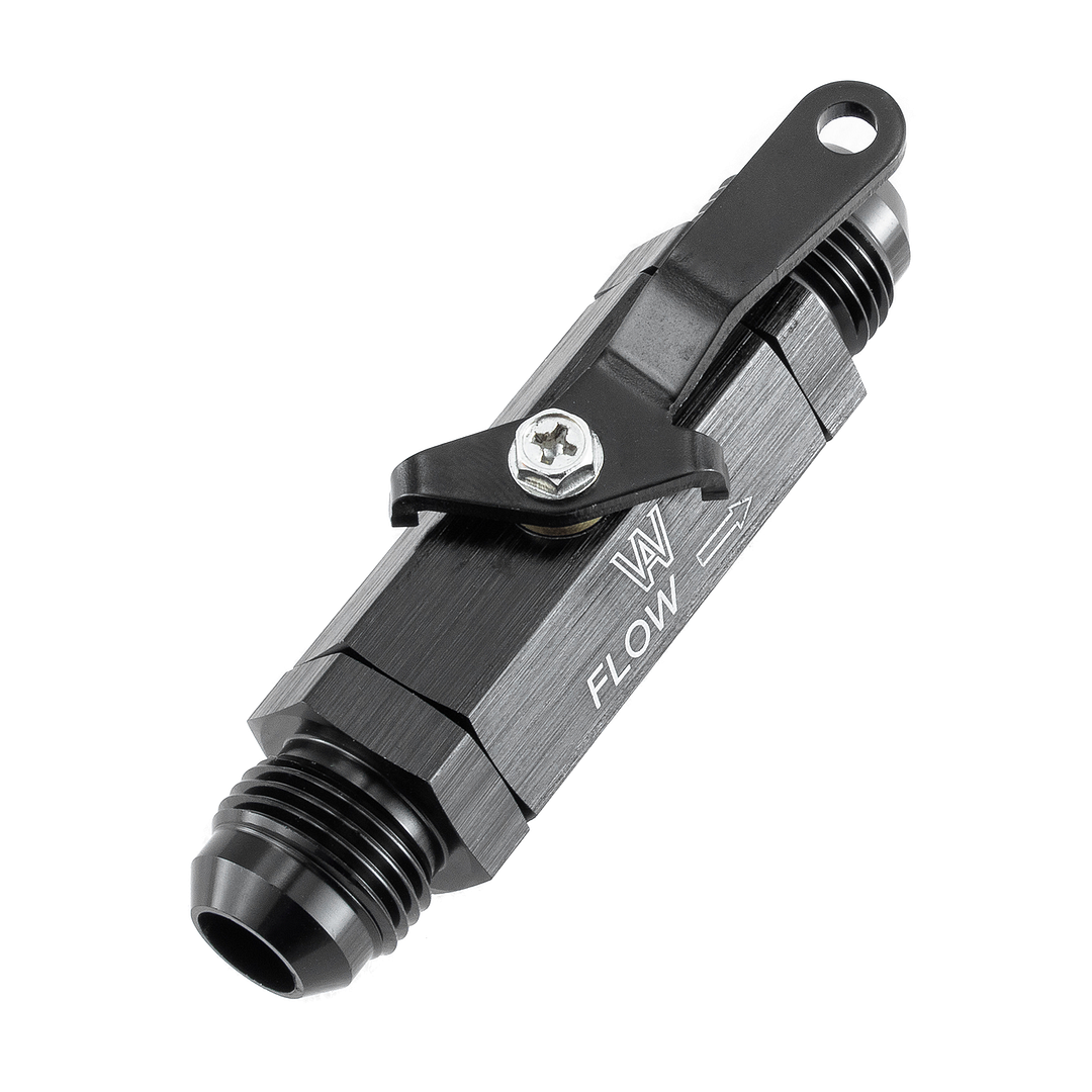 Alloyworks -8AN 8AN Inline Fuel Shut Off Valve Cut Off w/ Cable Lever Black