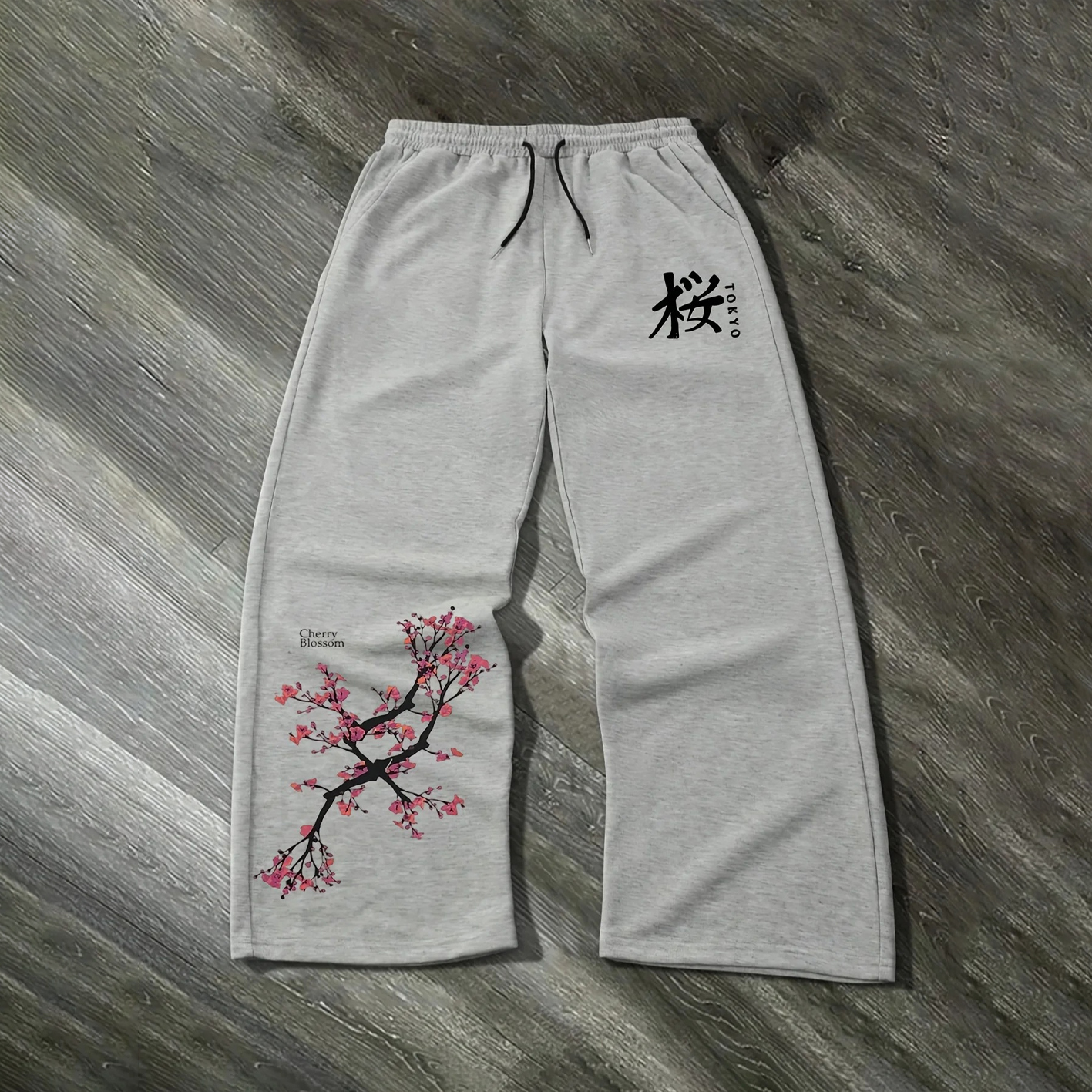 Men's Tokyo Cherry Blossom Loose Wide-leg Pants  artssus