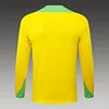 Joyfball 2024/2025 Brazil Half-Pull Training Suit Yellow Football Shirt 1:1 Thai Quality