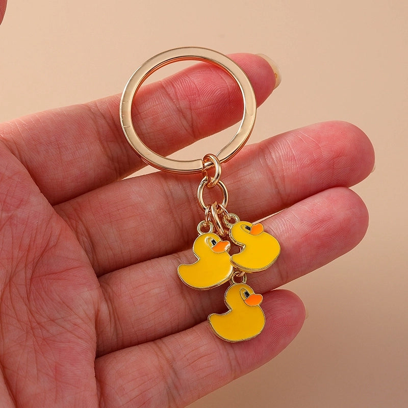 Cartoon Style Cute Commute Duck Alloy Keychain