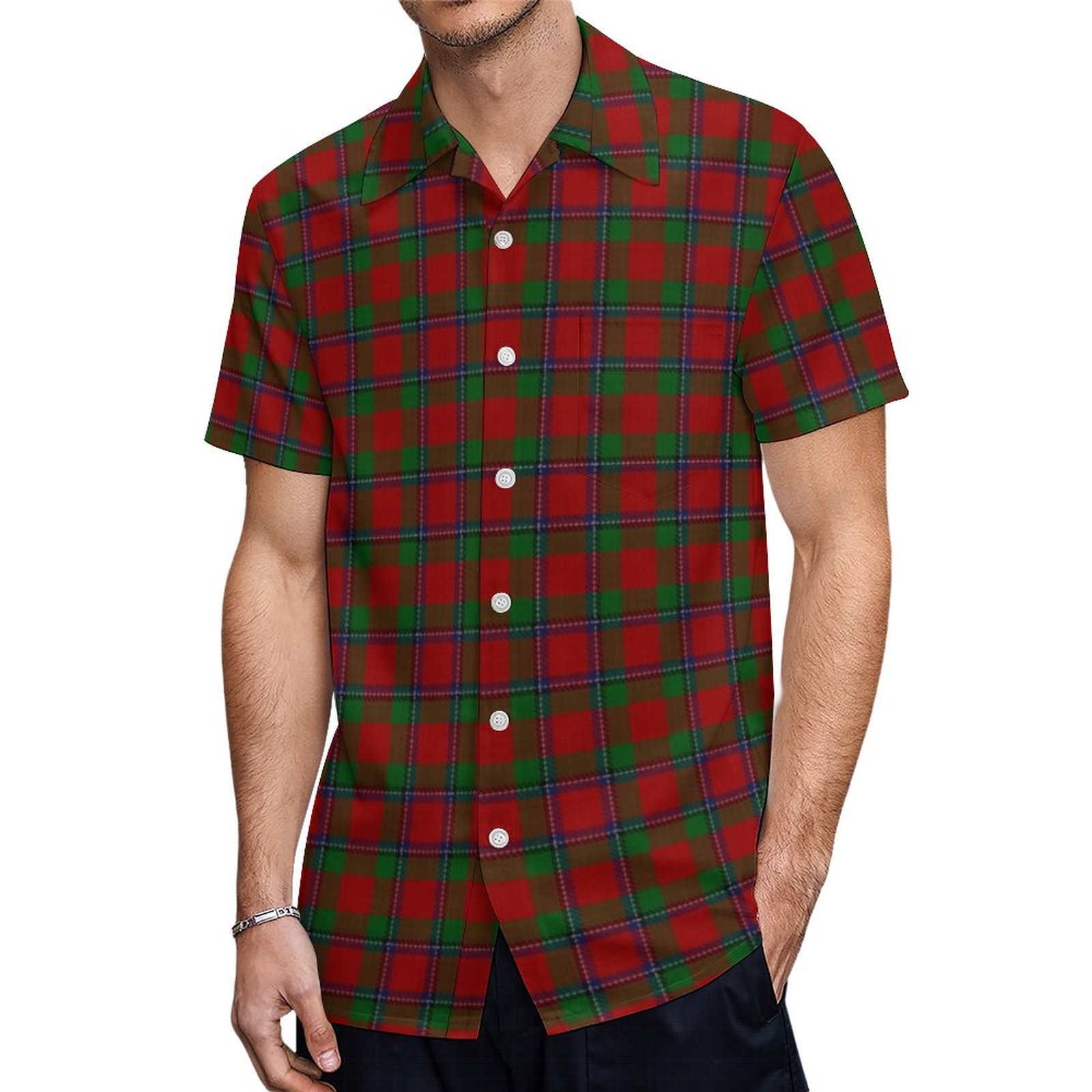 Scottish Clan Sinclair Tartan Hawaiian Shirt Mens Button Down Plus Size Tropical Hawaii Beach Shirts