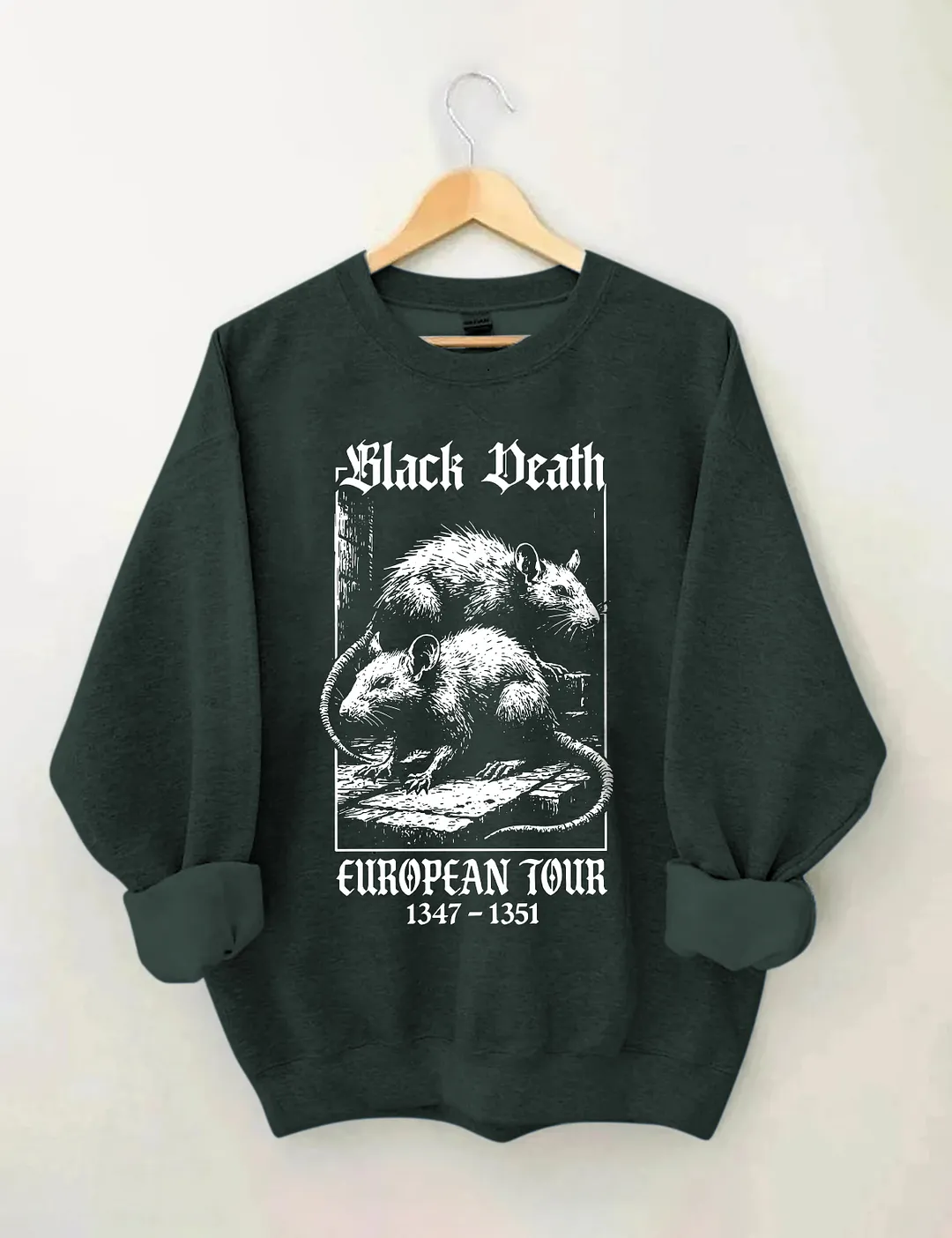Black Death European Tour 1347- 1351 Vintage Graphic Sweatshirt