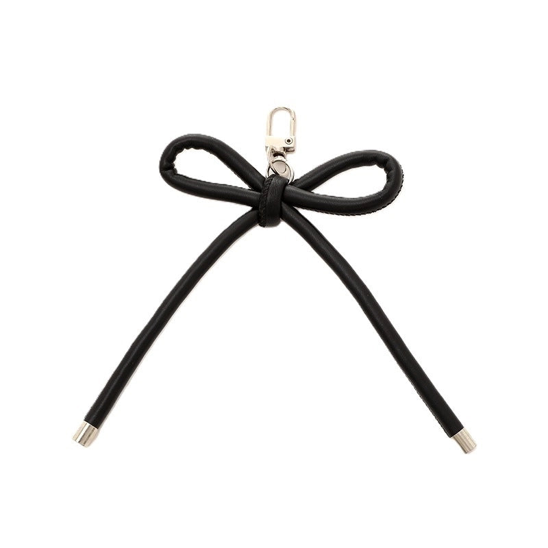 Basic Bow Knot Pu Leather Bag Pendant Mobile Phone Chain Keychain