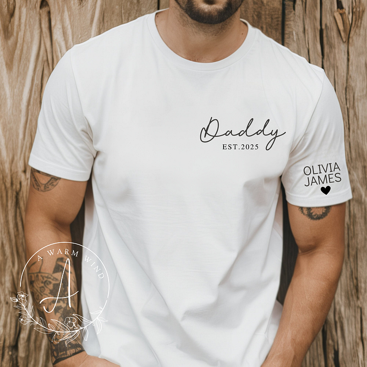 Custom Dad T Shirt With Kids Names,Father's Day Gifts