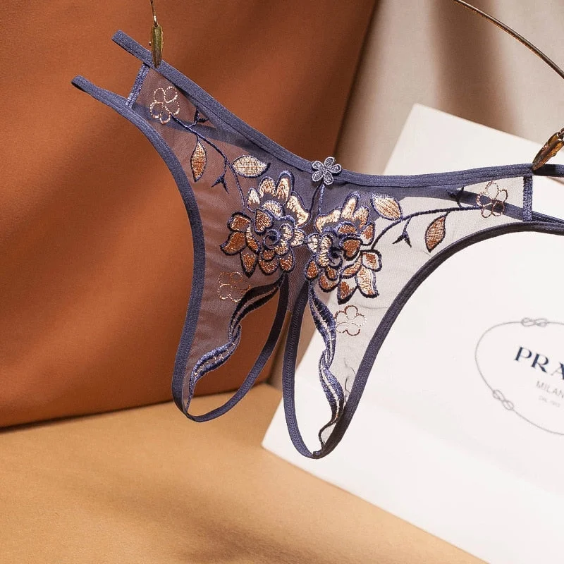 Sexy Lace Ladies Panties Sexy French Embroidery Sexy Mesh Hollow Free Take Off Thong Low Waist Transparent T Pants G String