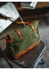 Organizer Handmade Luxury Canvas Genuine Leather Men's Large-capacity Messenger Bag Outdoor Designer Waterproof Shoulder Bag