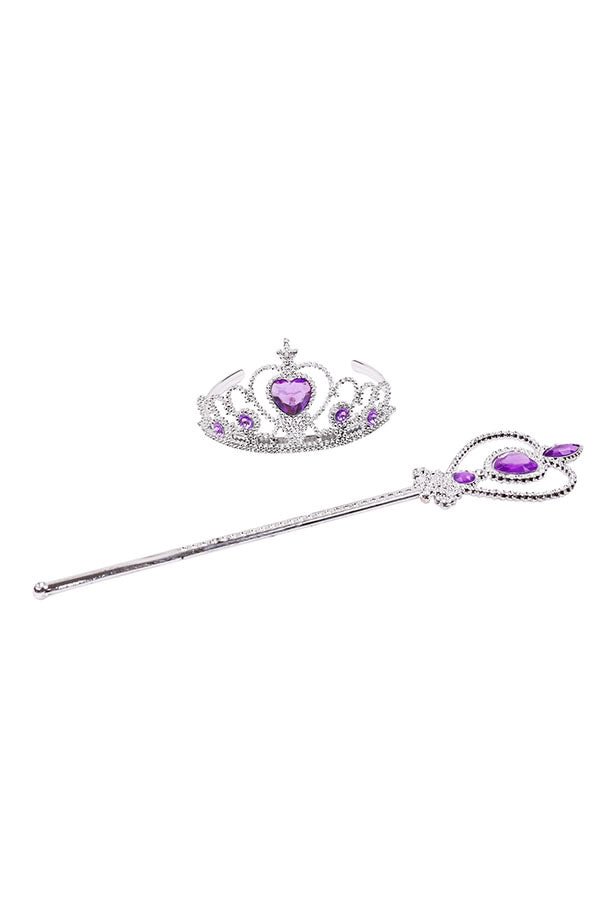 Halloween Accessories Graceful Frozen Elsa Anna Crown And Wand Purple-elleschic