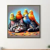 Chaton et perroquet - perceuse ronde peinture diamant - 40*40cm