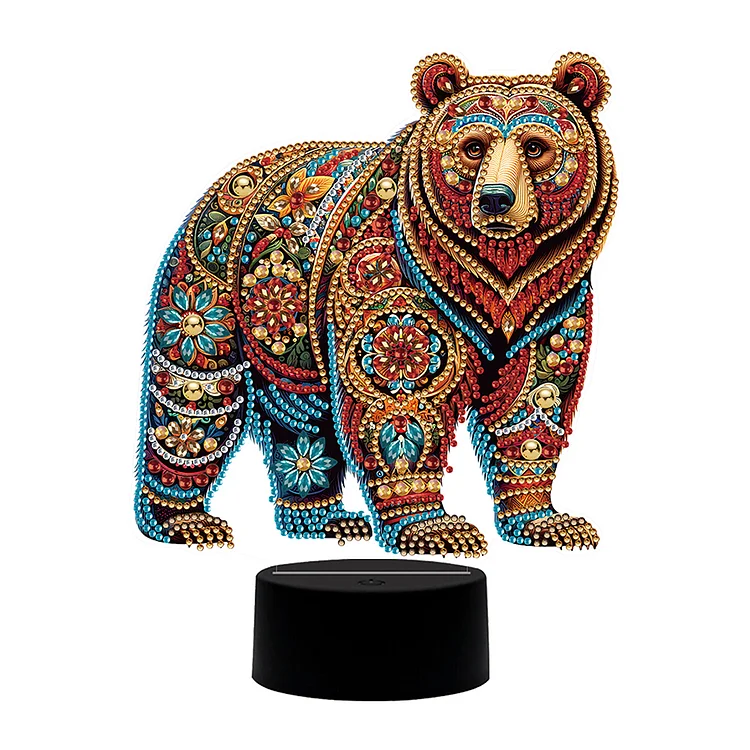 【Lamp】Animal Diamond Painting Night Light 5D DIY Diamond Painting Lamp (Bear) gbfke