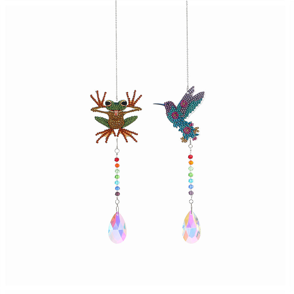 2x Crystal Wind Chimes Diamond Prisms Hanging Light Catcher Home Room Decor gbfke