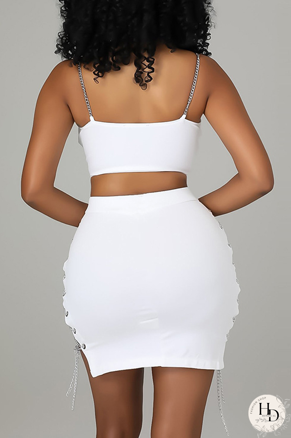 Black Sexy Solid Hollowed Out Spaghetti Strap Sleeveless Two Pieces