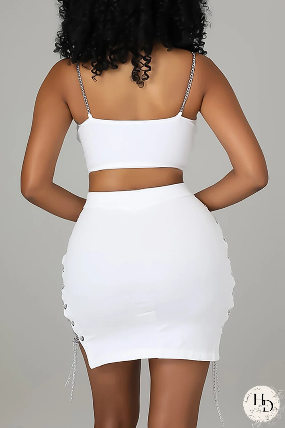 Black Sexy Solid Hollowed Out Spaghetti Strap Sleeveless Two Pieces