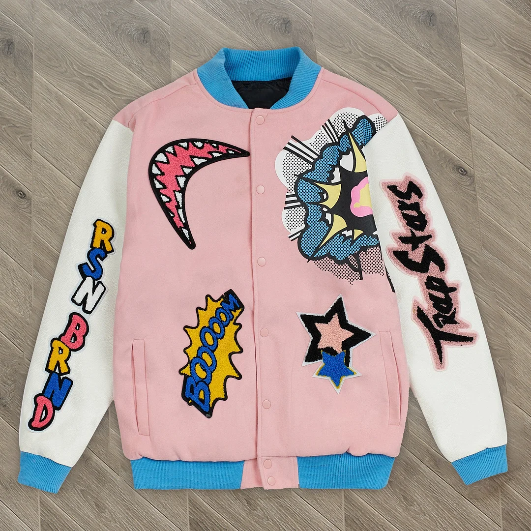 Contrast color casual retro trendy brand hip-hop sports jackets