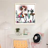 (Stamped/Counted) Sewing Machine Girl-11CT Cross Stitch 40*40cm/15.75*15.75in