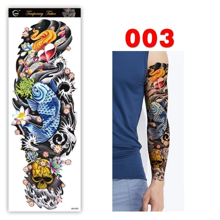 Full Arm Series Temporary Tattoo Full Arm Tattoo Sticker Lasting Waterproof Sweat Flower Arm Full Arm Tattoo Big Picture Sticker