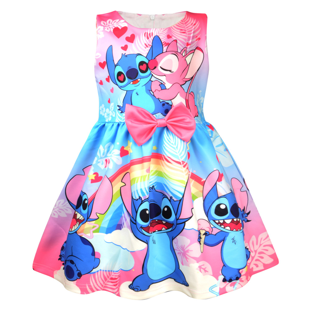 2023 Lilo and Stitch Kids Dress - Adorable Stitch Themed Girls' Sundress for Fun Summer Days -Mayoulove