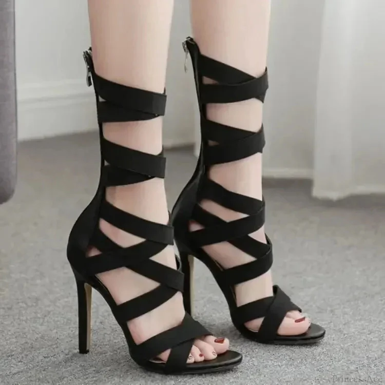 Glowing Verdant Peep Toe Gothic Tall Heel