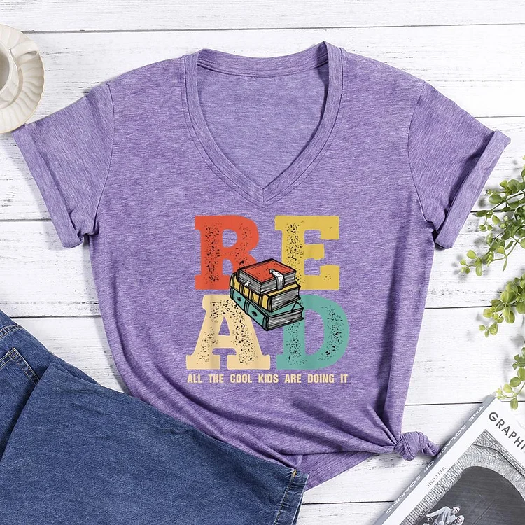 All the cool kids are reading Book Lovers V-neck T Shirt