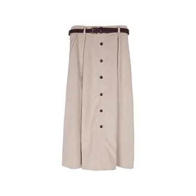 Dark Academia Sweet Winter Elastic Waist Skirt With Belt SP16504