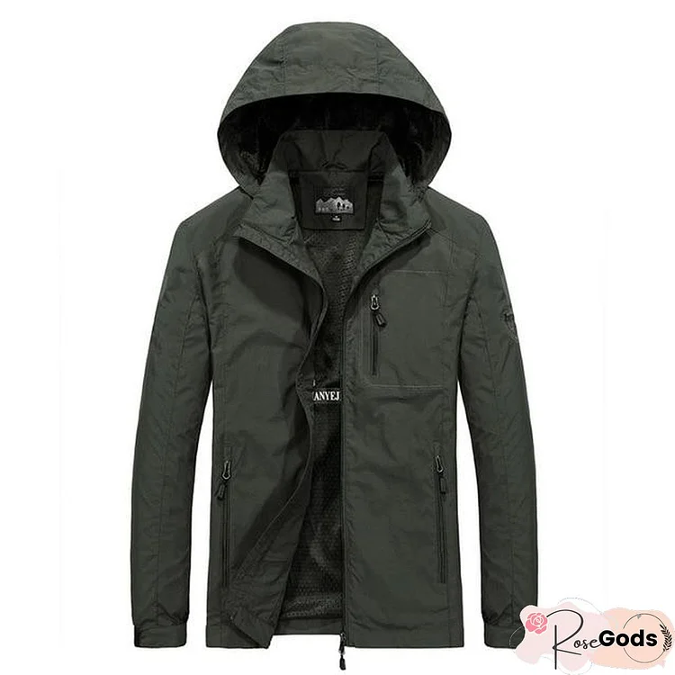 Men Plus Size Waterproof Hooded Jacket Thin Casual Sporting Coat Motorcycle Fashion Outerwear Windbreaker