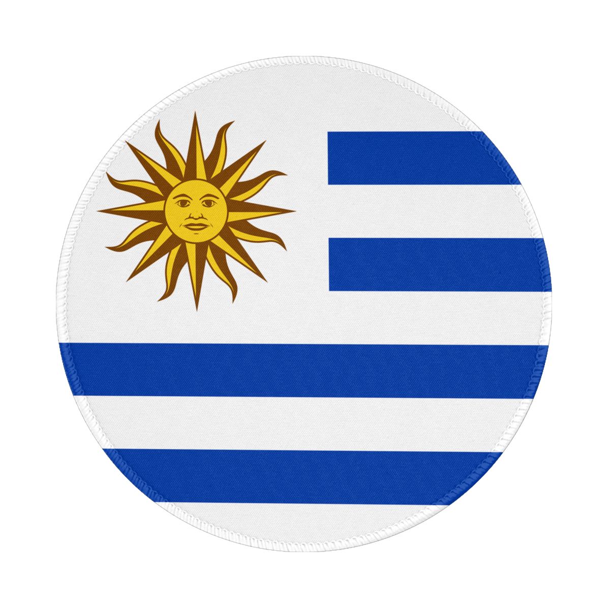 Uruguay Flag Non-Slip Rubber Round Mouse Pad