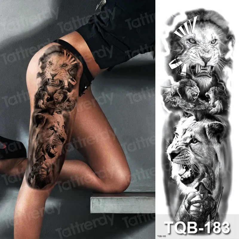 large temporary tattoos women thigh leg tattoo sleeve pattern waterproof tatoo sticker body art sexy tatoo fake water sheet