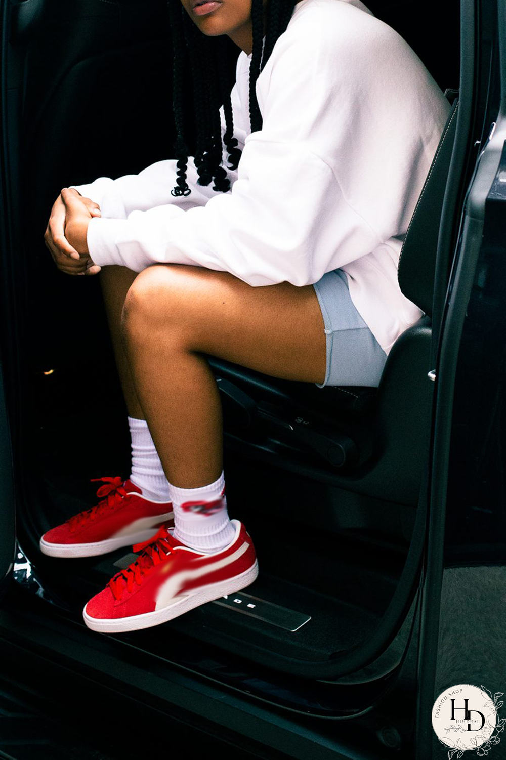 White Daily Lips Printed Patchwork O Neck Tops