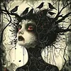 Crow Witch-11CT Stamped Cross Stitch 40*40cm tapestrymarket