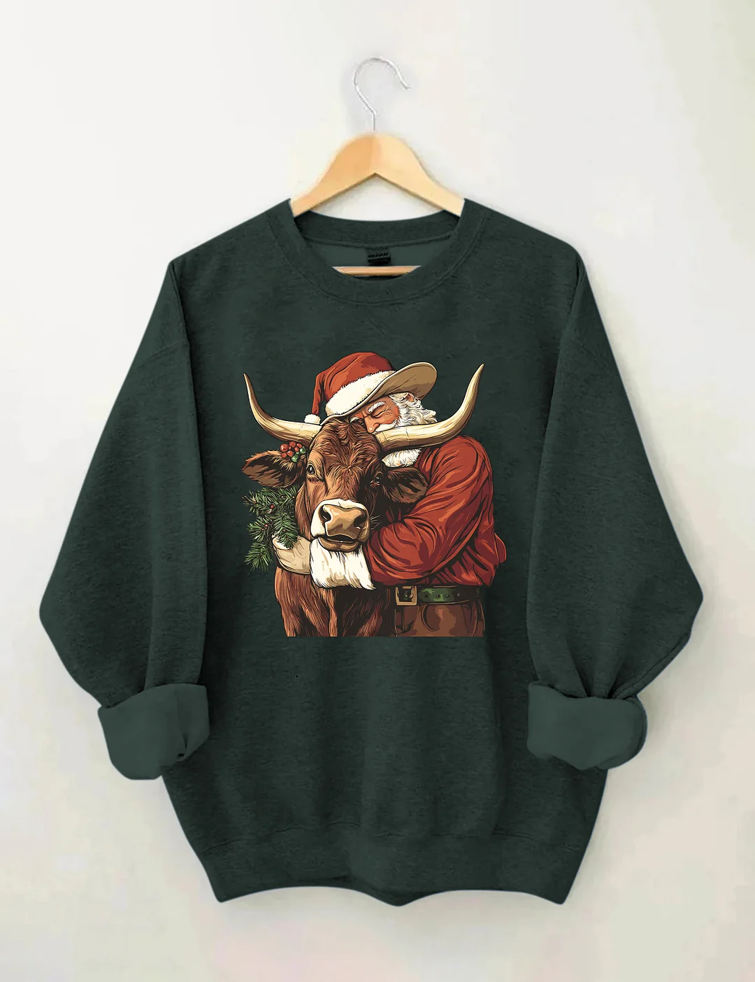Cowboy Santa Western Roping Christmas Sweatshirt