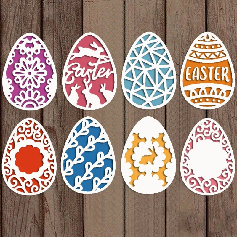 8PCS Beautiful Egg Metal Cutting Dies For DIY Scrapbook Cutting Die Paper Cards Embossed Decorative Craft Die Cut New Arrival