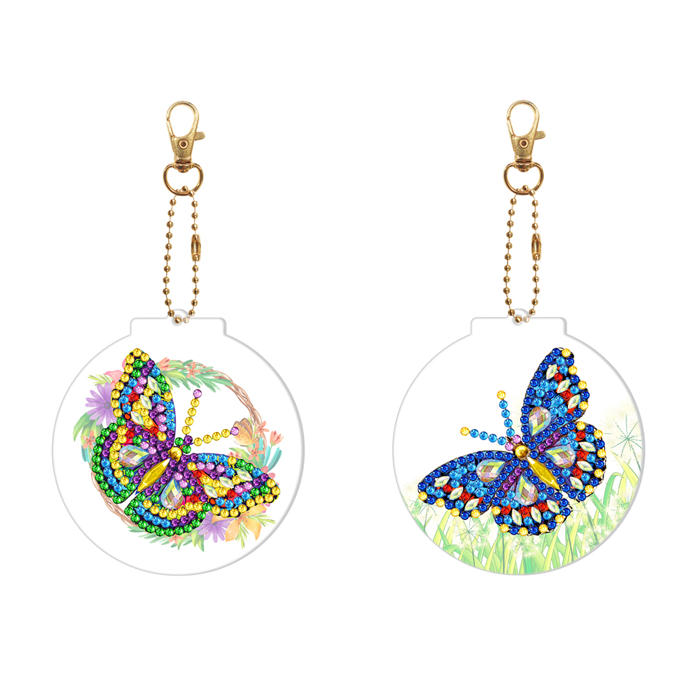 

2pcs Butterfly - 5D DIY Craft Keychain, 501 Original