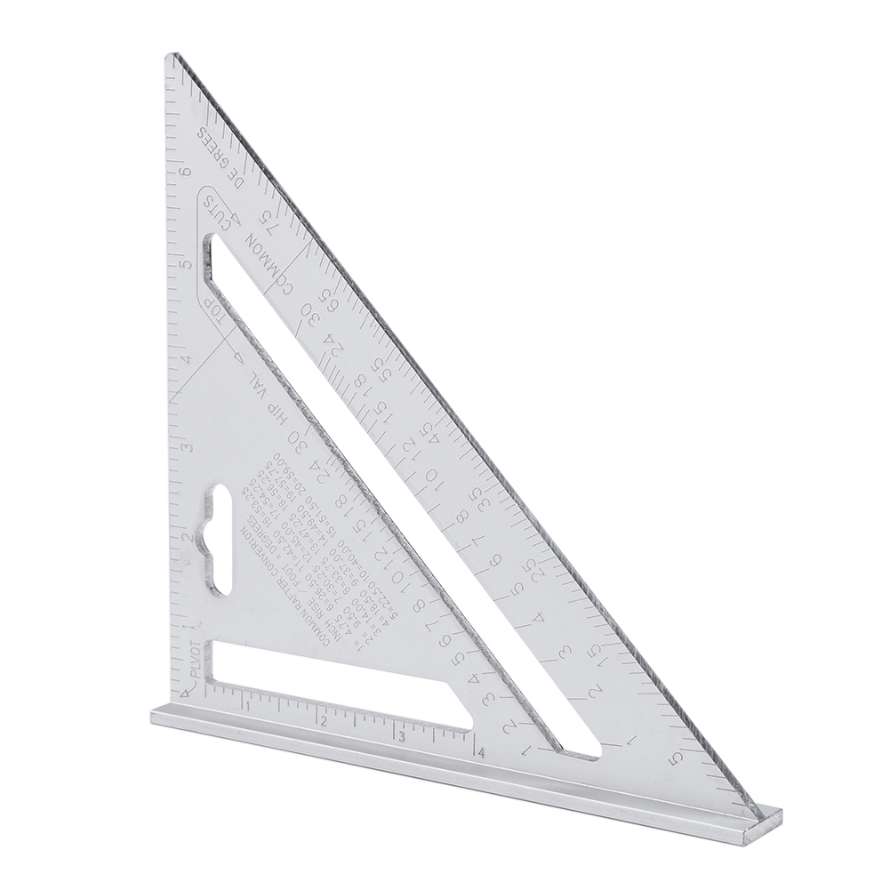

7inch Silver Aluminum Alloy Speed Square Roofing Triangle Angle Protractor, 501 Original