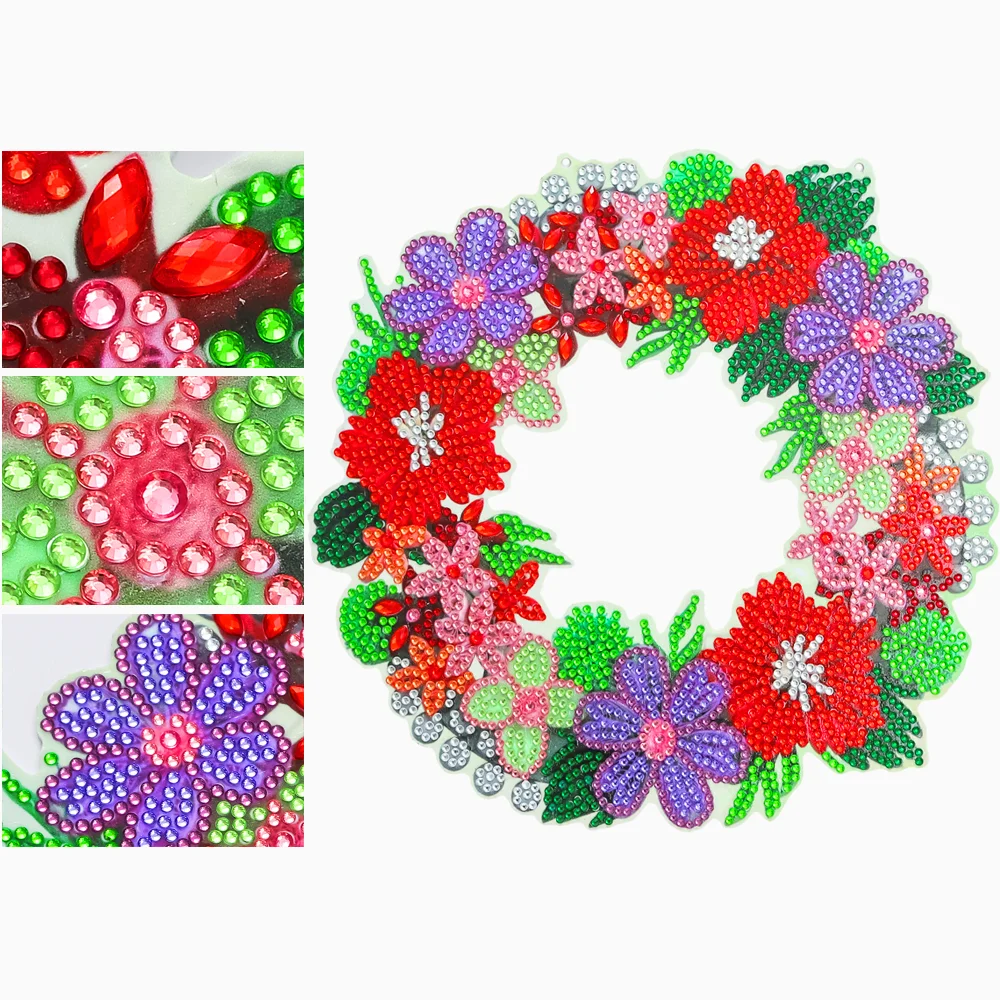 DIY Diamond Painting Hanging Wreath - Santa