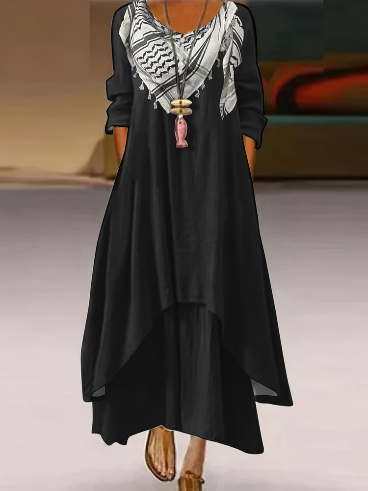 KEFFIYEH DOLLS DRESS / BLACK