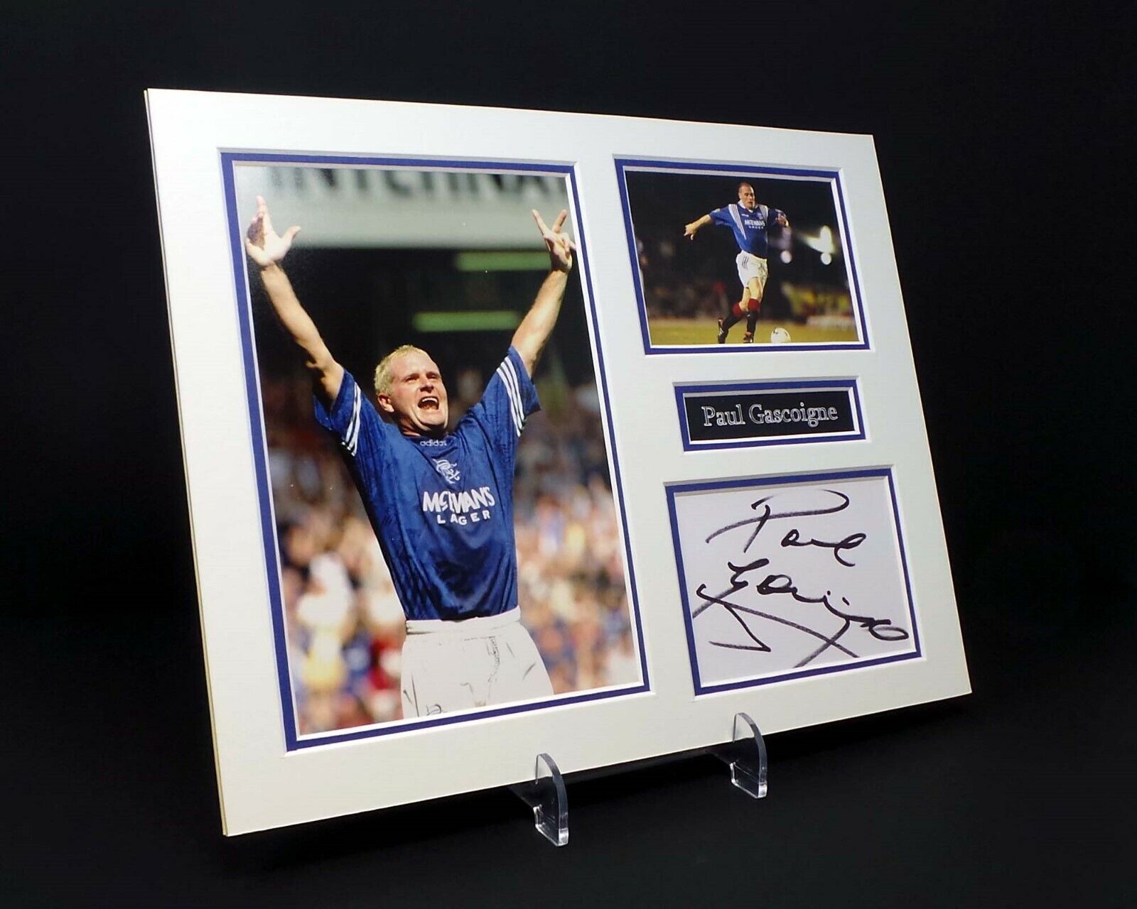 Paul GASCOIGNE Signed Mounted Photo Poster painting Display AFTAL Gazza Ex Footballer & Manager