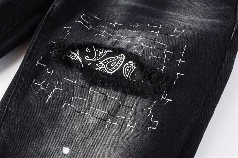 Purple Fashion Jeans 9099