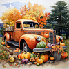 Diamond Painting-DIY Full Round Drill Pumpkin Car