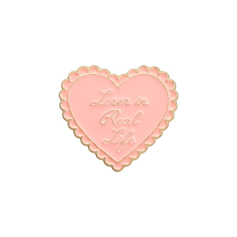 Cartoon Style Minimalist Pin Letter Heart Shape Alloy Plating Unisex Brooches