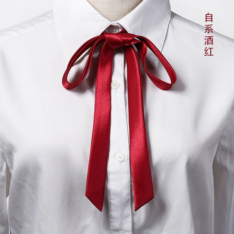 Korean Small Tie Bowtie College Style School Uniform Shirt Accessories Men's Women's Long Section Streamers Collars Flowers