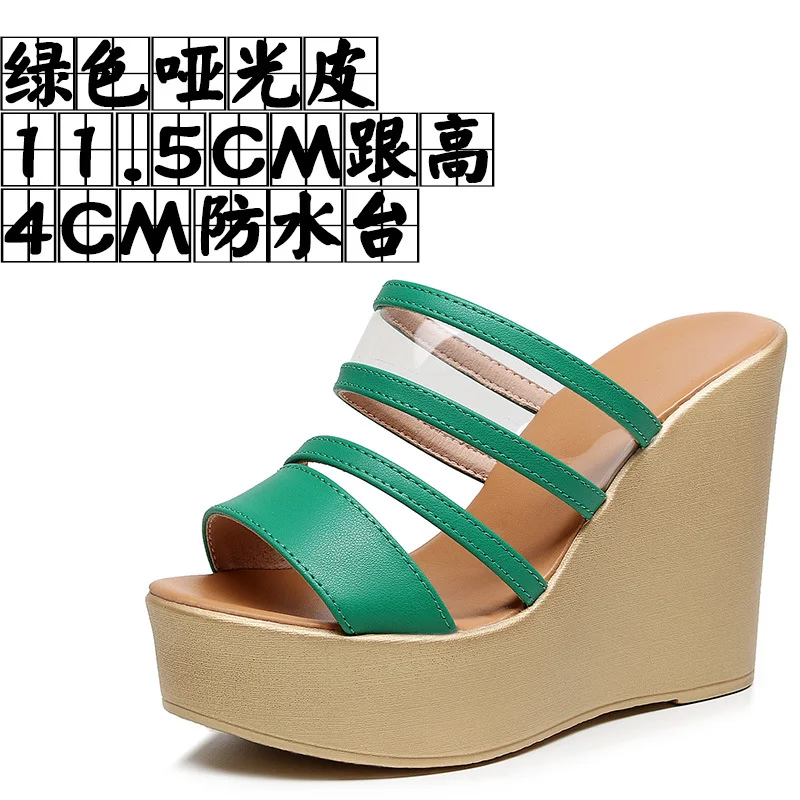 Breakj Breakj Plop And Ultra-High Heel Waterproof Table Pine Cake Thick Bottom Fish Mouth Sandals Night Shop Sexy Transparent With Fashion Slippers Woman