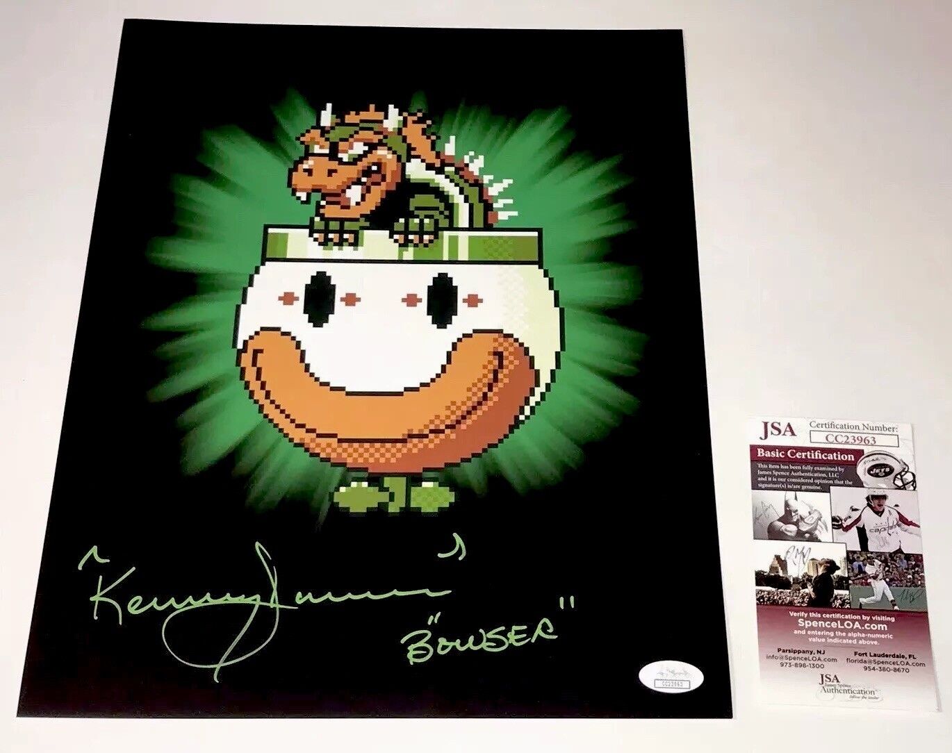 KENNY JAMES Signed BOWSER 11x14 Nintendo Super Mario Photo Poster painting Autograph JSA COA