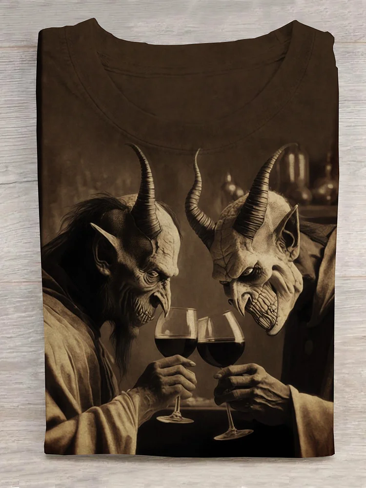Demons Drinking Red Wine T-shirt