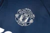2024/2025 Manchester United Half Pull Training Suit Royal Blue Football Jersey  1:1 Thai Quality