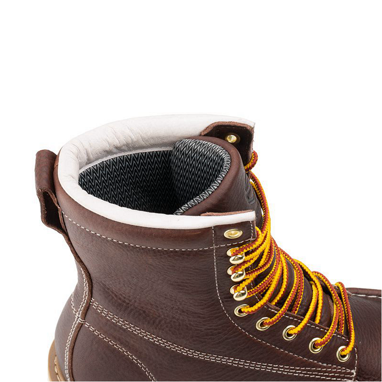 SUREWAY 8” Wedge Moc Toe Work Boots for Men Soft/Steel Toe, Waterproof,  EH Rated Industrial Construction Shoes